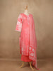 Coral Pink Floral Design Printed Cotton Salwar Suit - Diadem