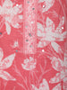 Coral Pink Floral Printed Cotton Salwar Suit - Diadem
