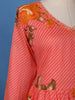 Coral Pink Floral Printed Cotton Salwar Suit - Diadem