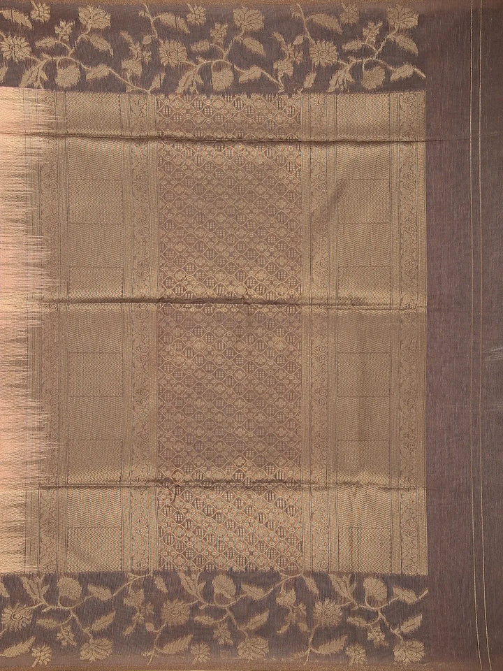 Coral Semi Tussar Silk Stripes Designed Saree - Diadem