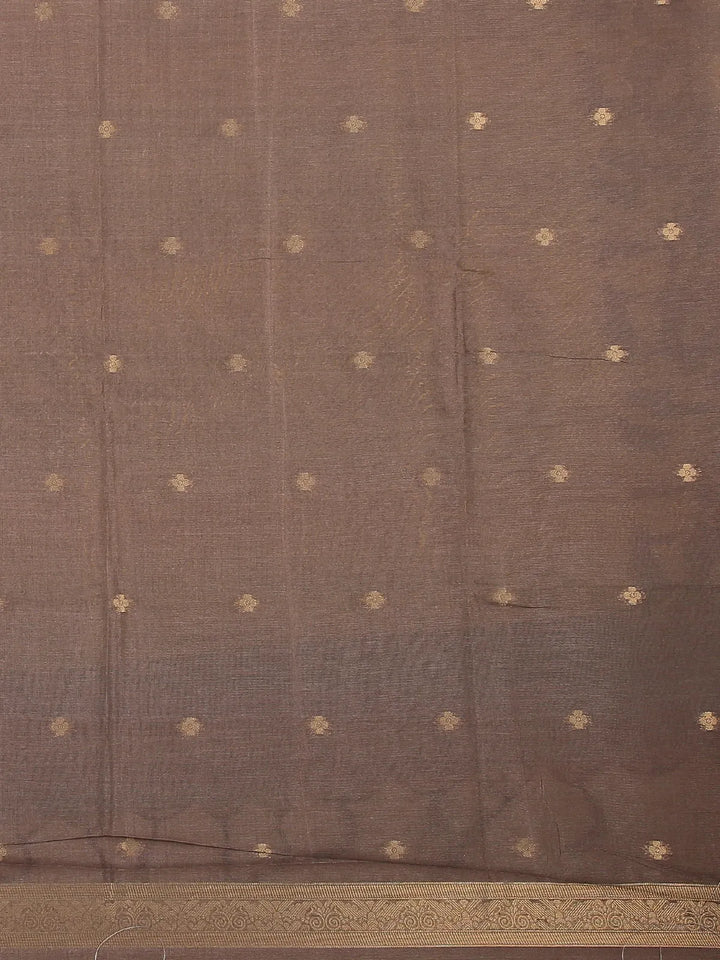 Coral Semi Tussar Silk Stripes Designed Saree - Diadem
