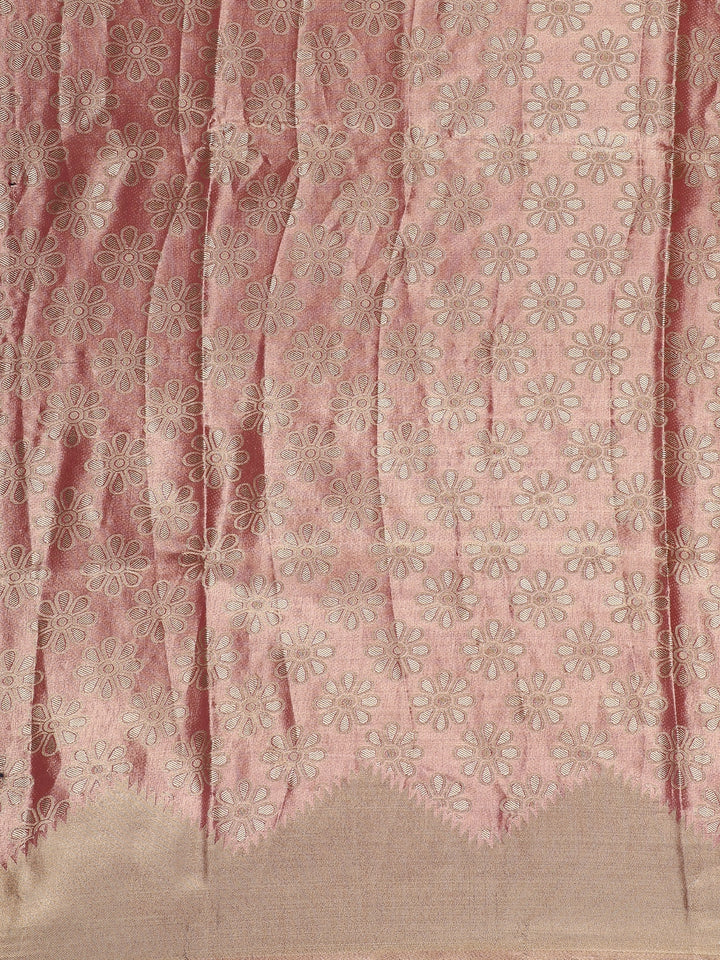 Coral floral Design Tissue Saree - Diadem