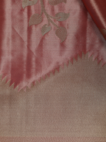 Coral floral Design Tissue Saree - Diadem
