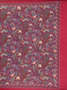 Cranberry Red Floral Printed Tussar Saree with Contrast Border