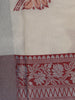 Cream Floral Butta Woven Art Silk Saree With Contrast Zari Border
