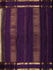 Cream Beige Checked Woven Design Pure Kanchipuram Silk Saree with Contrast Peacock Zari Border