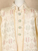 Cream Embroidered Silk Kids Sherwani Set