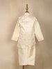 Cream Embroidered Silk Kids Sherwani Set