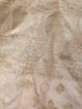 Cream Floral Design Banarasi Silk Mirror Work Bridal Lehenga