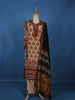 Cream Floral Design Semi Silk Salwar Suit