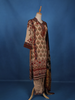 Cream Floral Design Semi Silk Salwar Suit