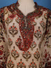Cream Floral Design Semi Silk Salwar Suit