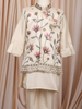 Cream Floral Embroidered Jacket Silk Kurta Set for Boys