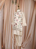 Cream Floral Embroidered Jacket Silk Kurta Set for Boys
