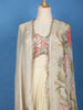 Cream Floral Embroidered Satin Skirt Top