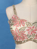 Cream Floral Embroidered Satin Skirt Top
