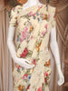 Cream Floral Printed Chiffon Saree with Lace Border