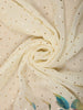 Cream Floral Printed Chiffon Saree with Sequins Embroidered Border
