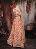 Cream Floral Sequins Embroidered Design Crepe Lehenga with Dupatta