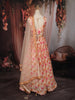 Cream Floral Sequins Embroidered Design Crepe Lehenga with Dupatta