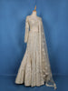 Cream Floral Sequins Embroidered Mermaid Net Lehenga