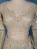Cream Floral Sequins Embroidered Mermaid Net Lehenga