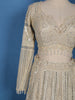 Cream Floral Sequins Embroidered Mermaid Net Lehenga