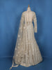 Cream Floral Sequins Embroidered Mermaid Net Lehenga