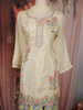 Cream Floral Thread and Sequins Embroidered Design Tissue Palazzo Suit
