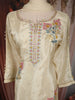 Cream Floral Thread and Sequins Embroidered Design Tissue Palazzo Suit