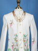 Cream Peacock And Bird Print Kids Indo-Western Sherwani Set