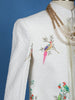 Cream Peacock And Bird Print Kids Indo-Western Sherwani Set