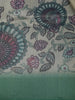 Cream Peacock Motif Printed Semi Tussar Silk Saree With Contrast Border