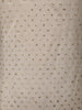 Cream Sequins Design Net Gown With Stone-Embellished Neckline