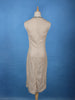 Cream Sequins Design Net Gown With Stone-Embellished Neckline