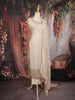 Cream Sequins Embroidered Tissue Silk Suit with Dupatta