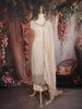 Cream Sequins Embroidered Tissue Silk Suit with Dupatta