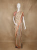 Cream Striped Design Pure Banarasi Silk Saree