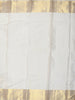 Cream White Checked Zari Woven Design Pure Kanchipuram Silk Saree with Golden Zari Border