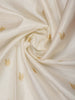 Cream White Peacock Butta Zari Woven Design Pure Kanchipuram Silk Saree with Contrast Border
