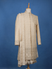 Cream White Raw Silk Floral Designed Sherwani Suit - Diadem