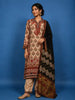 Cream Floral Design Semi Silk Salwar Suit