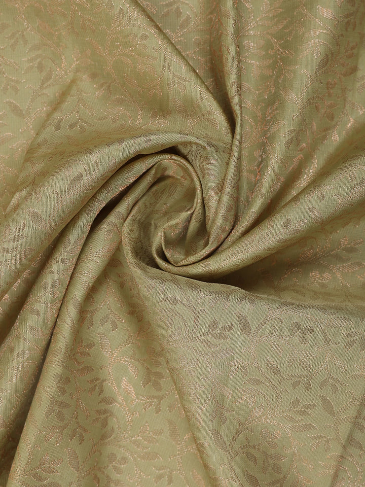 Cream Floral Woven Pure Kanchipuram Silk Saree - Diadem