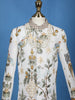 Cream Georgette Floral Embroidery Sherwani And Pant Set