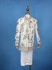 Cream Georgette Floral Embroidery Sherwani And Pant Set