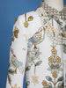 Cream Georgette Floral Embroidery Sherwani And Pant Set