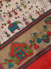 Cream Warli Prints Fancy Georgette Saree - Diadem