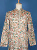 Cream White Paisley And Sequins Embroidery Semi silk Kurta Set With Pant