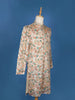 Cream White Paisley And Sequins Embroidery Semi silk Kurta Set With Pant