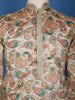 Cream White Paisley And Sequins Embroidery Semi silk Kurta Set With Pant
